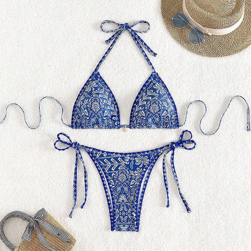 Damen Triangel-Bikini mit verstellbaren Raffungen EB