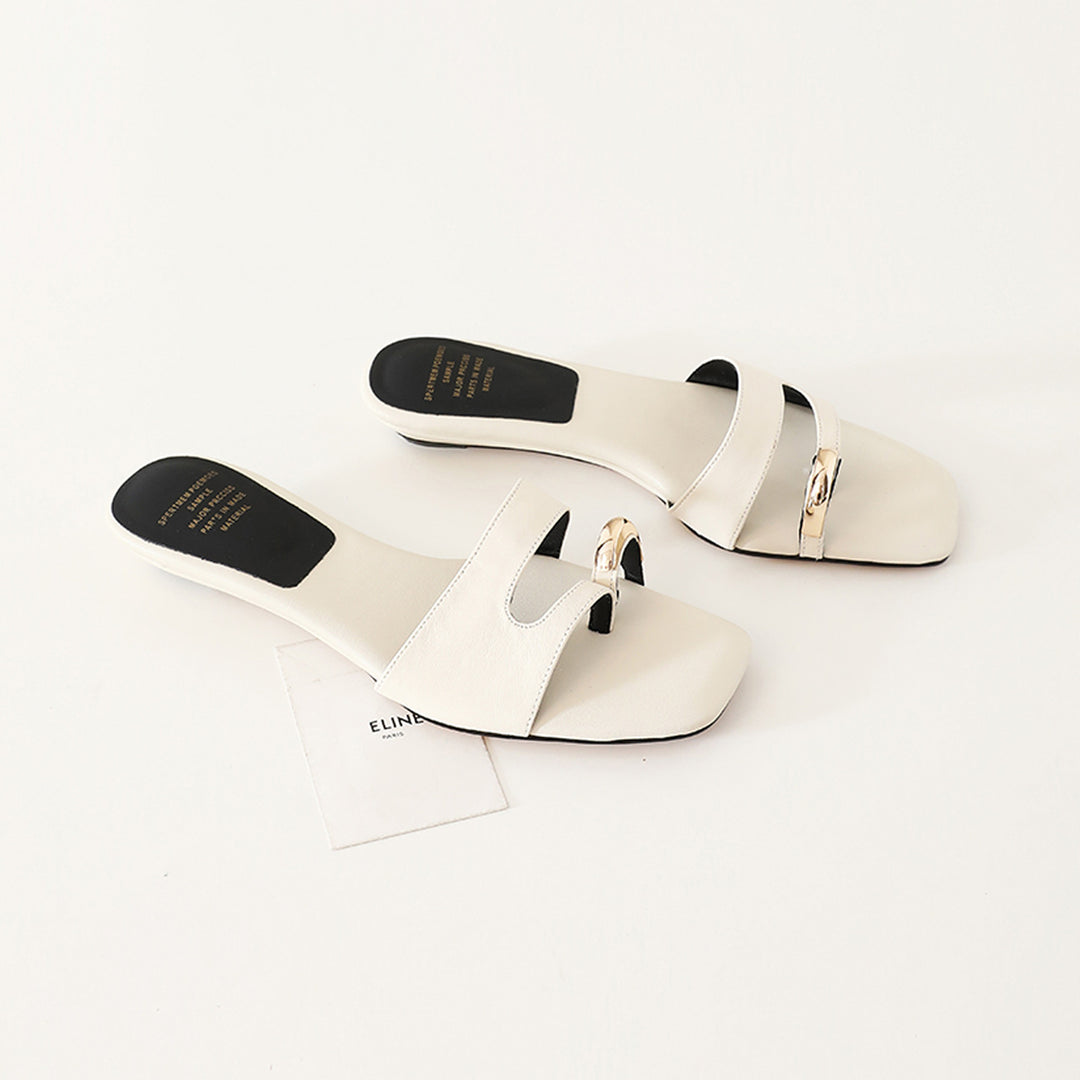 Damen modische Slides mit exklusivem Kettendetail EB
