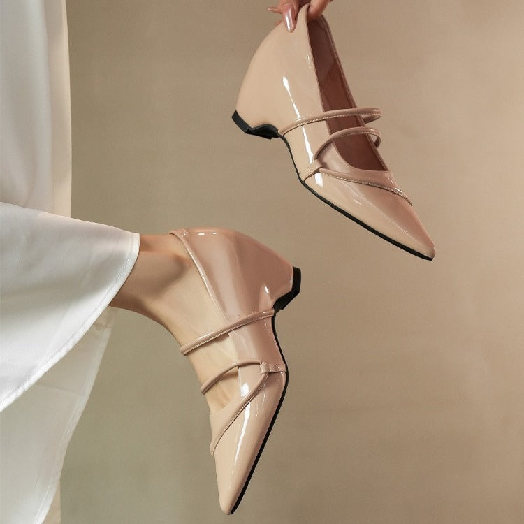 Damen Elegante und bequeme Pumps mit Riemchen EB