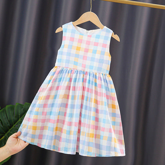 Mädchen Sommerkleid mit kariertem Design EB