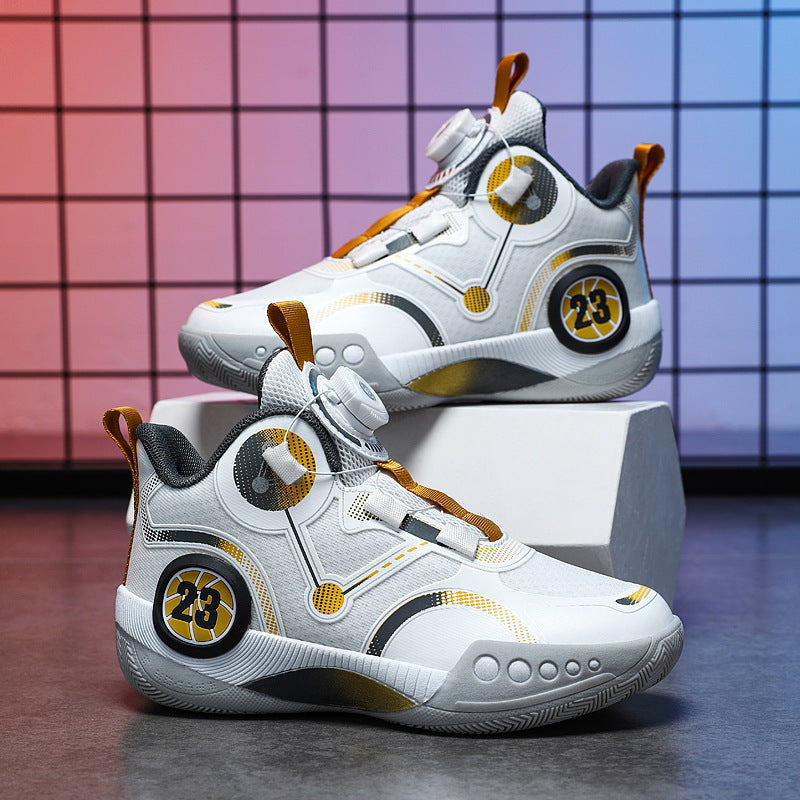 Unisex futuristische High‑Top Basketball‑Sneaker mit Drehverschlusssystem und gepolsterter Wabenzwischensohle EB