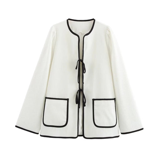 Damen lässige Arbeitsjacke mit praktischer Knopfdetail und modischen Taschen EB