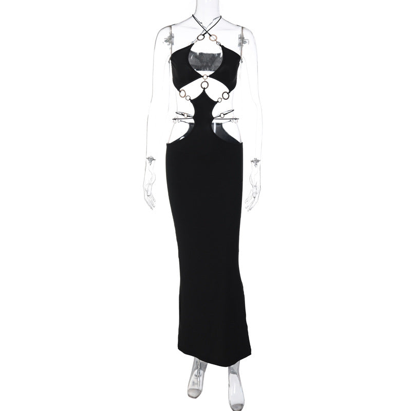 Damen Elegantes Maxikleid mit ausgefallenem Cut-Out-Design EB