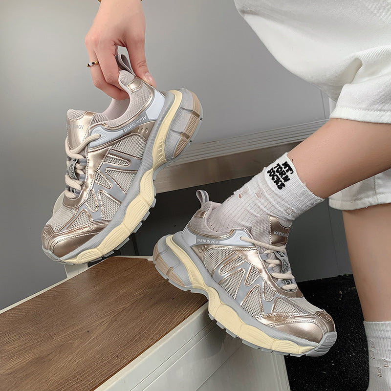 Damen sportliche Lauf Sneakers mit atmungsaktiver Mesh-Oberfläche und dämpfender Sohle EB