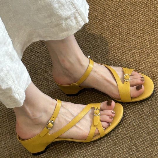 Damen Komfortable Riemchen-Sandalen mit verstellbarem Schnallenverschluss EB