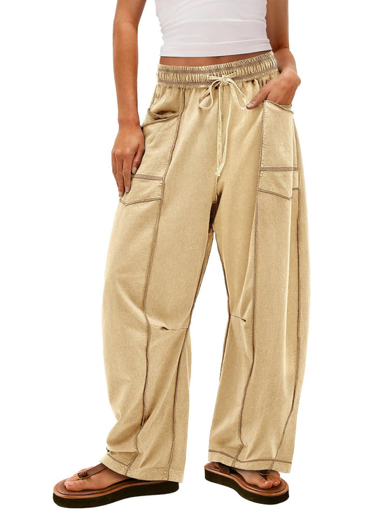 Damen Gemütliche und lässige Freizeithose mit großen Taschen EB