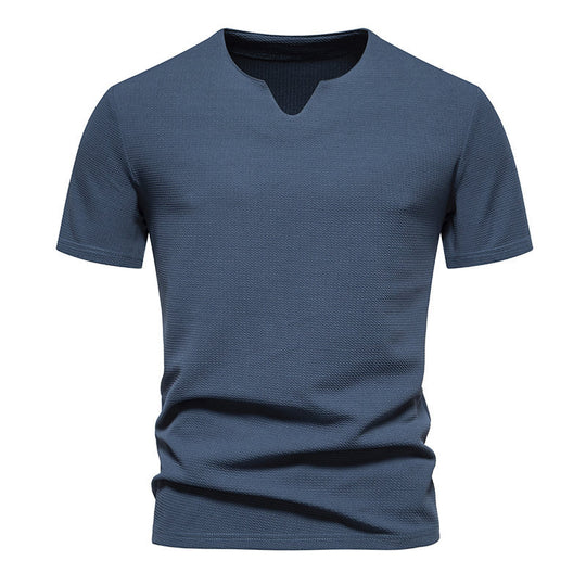 Herren Kurzarm T-Shirt mit modernem V-Ausschnitt und atmungsaktiver Struktur EB