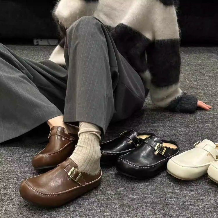 Damen elegante Mokassins mit modischem Riemen EB