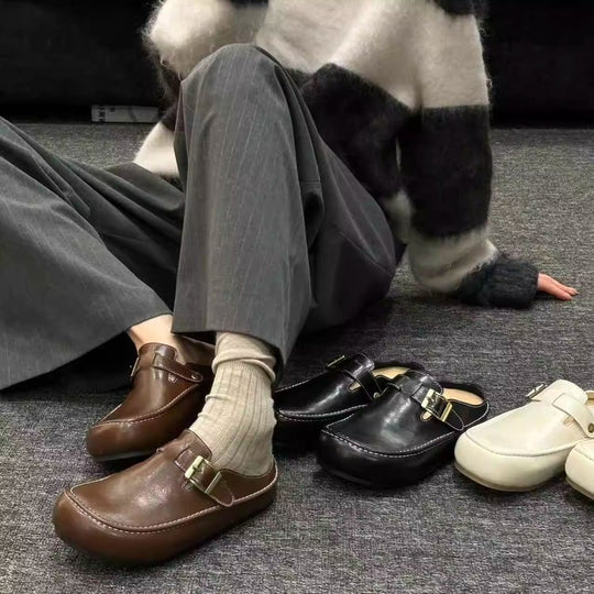 Damen elegante Mokassins mit modischem Riemen EB