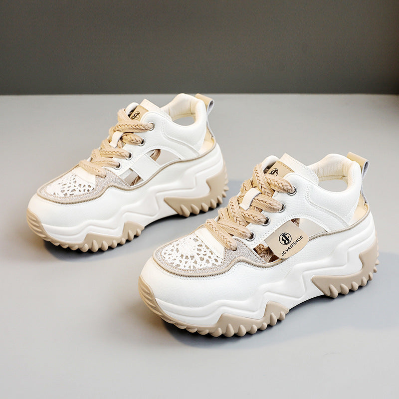 Damen Modische Chunky Sneakers mit luftdurchlässigem Obermaterial EB
