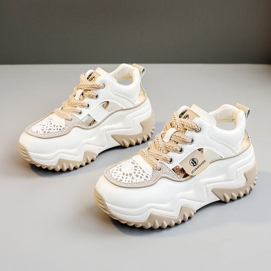 Damen Modische Chunky Sneakers mit luftdurchlässigem Obermaterial EB