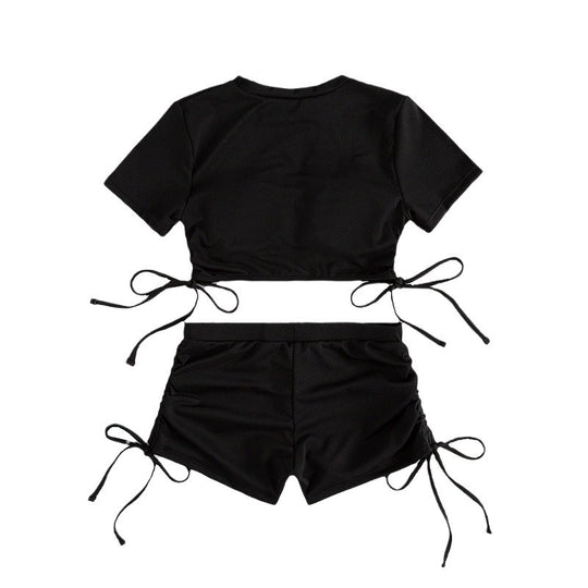 Damen Sportliches Crop-Top und Shorts Set EB 1779281154
