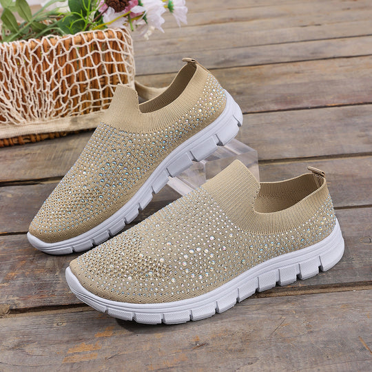 Damen Bequeme Slip-On Sneakers mit atmungsaktivem Obermaterial EB