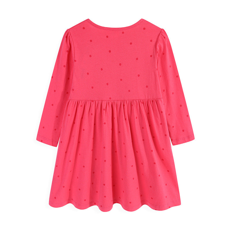 Mädchen Kleid mit bunten Einhorn- und Blumenstickereien EB