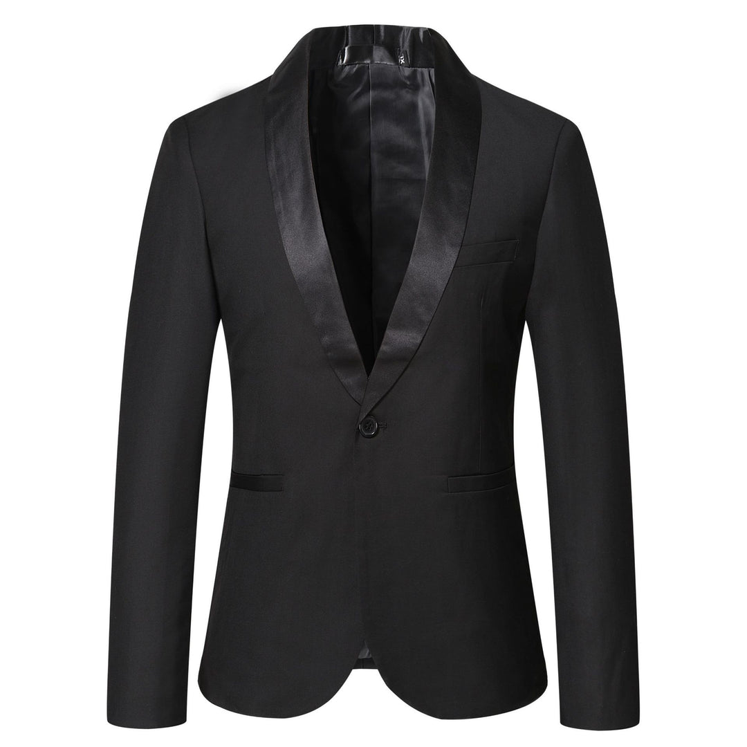 Herren eleganter Smoking-Blazer mit schickem Satinrevers EB