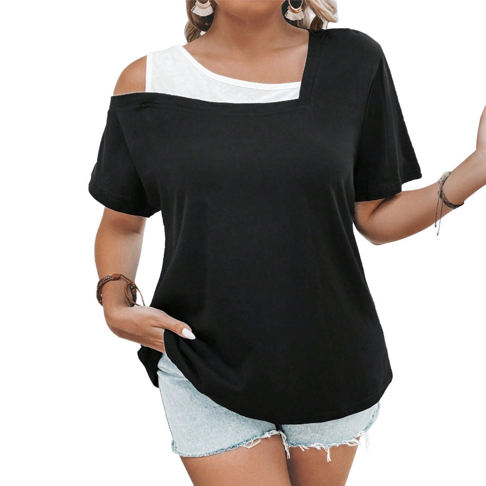Damen lässiges Oberteil mit Cut-Out und asymmetrischem Schnitt EB
