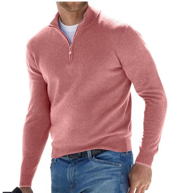 Damen nan leichter Sweatshirtpullover mit halbem Reißverschluss EB