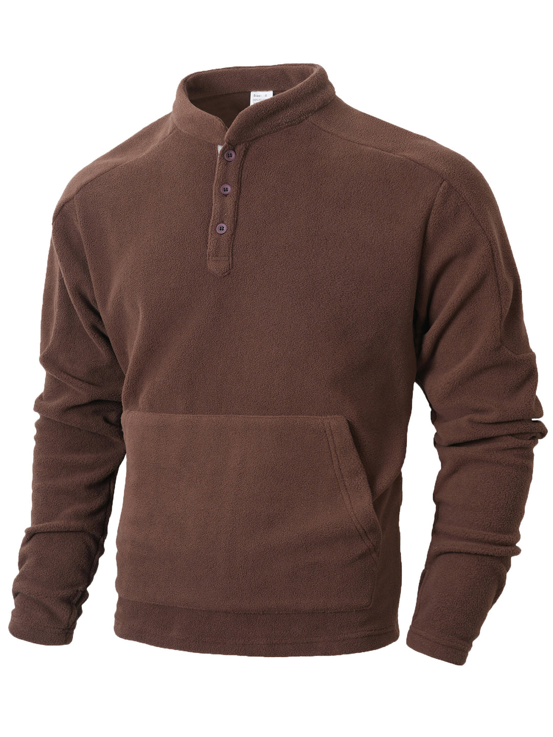 Herren Kuscheliger Fleece-Pullover mit Knopfleiste EB