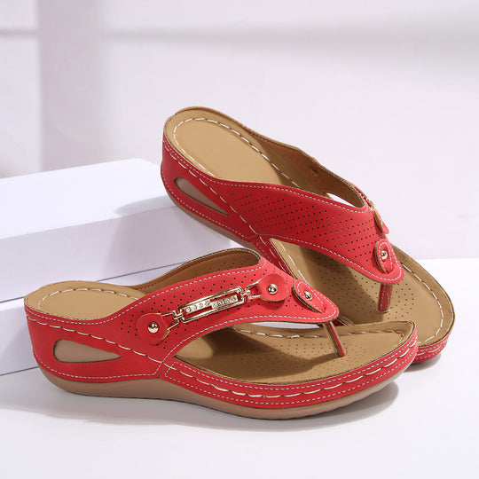 Damen Komfortable Wedge-Sandalen mit verstellbarem Riemen EB