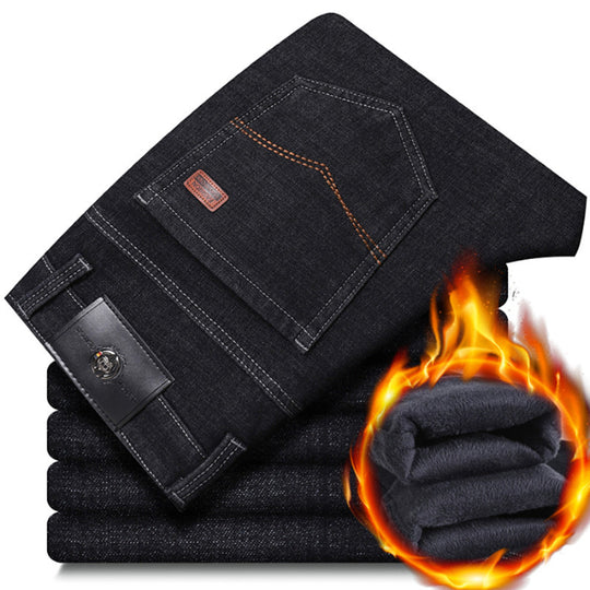 Herren warme gefütterte Jeanshose mit klassischem Schnitt EB