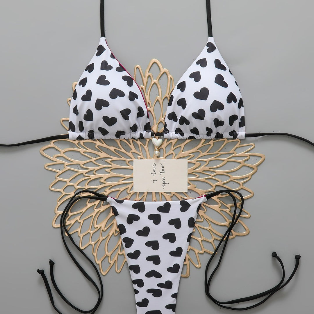 Damen Triangel-Bikini mit Herzen EB