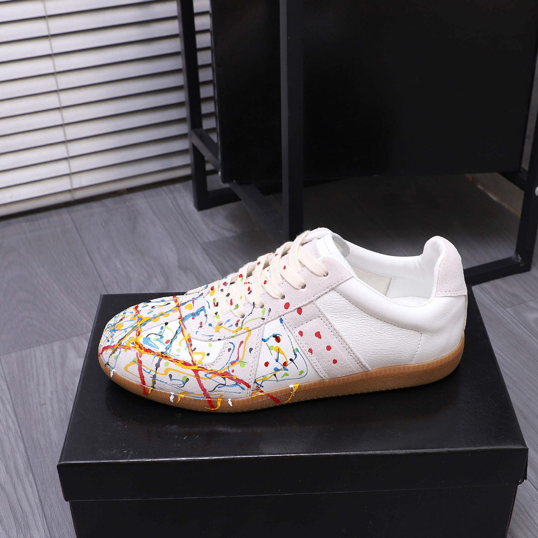 Damen Designer Sneakers mit künstlerischem Spritzmuster EB