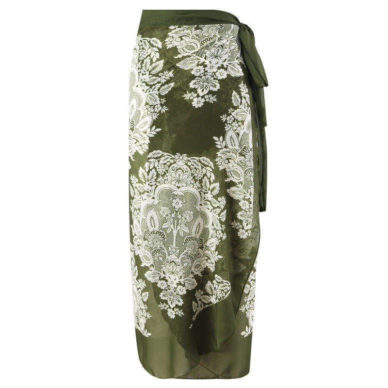 Damen Einteiler Badeanzug mit modischem Wickeldesign und floralem Muster EB