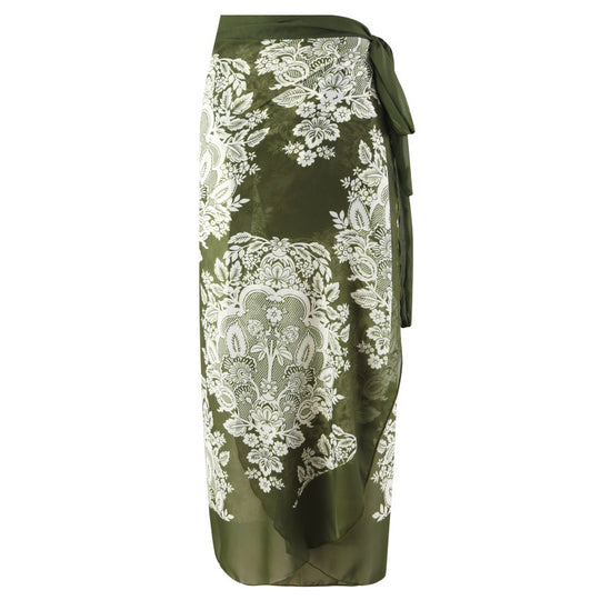 Damen Einteiler Badeanzug mit modischem Wickeldesign und floralem Muster EB