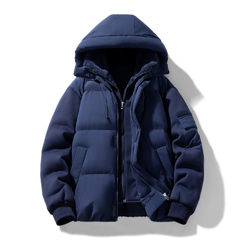 Herren urbaner Thermo-Steppblouson mit Teddyfutter, elastischem Saum und Kapuze EB