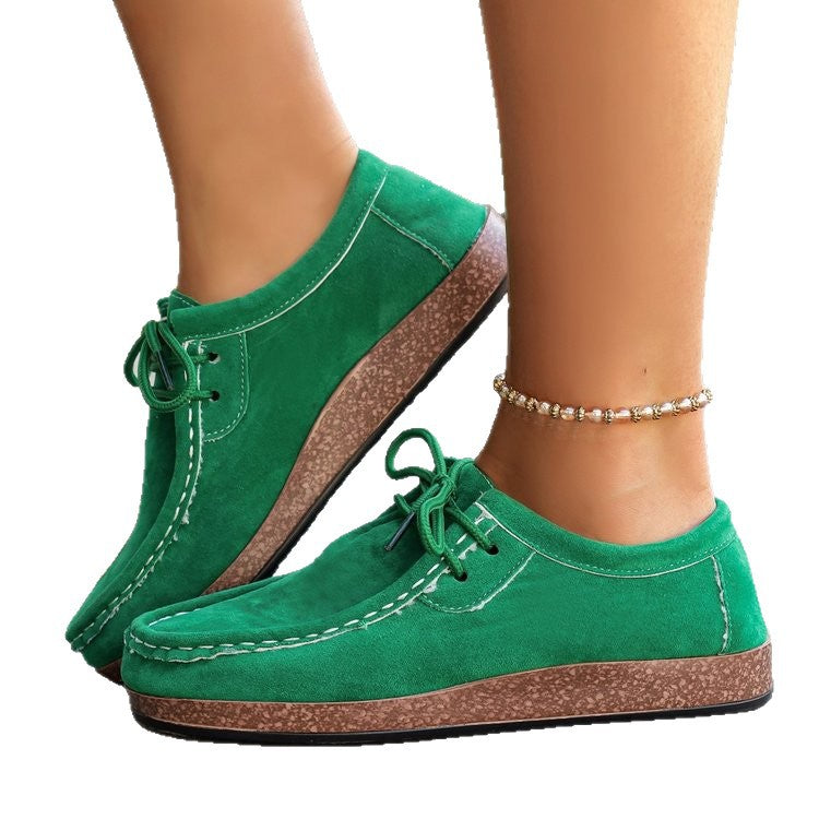 Damen Mokassins mit elastischen Schnürdetails und rutschfester Sohle EB