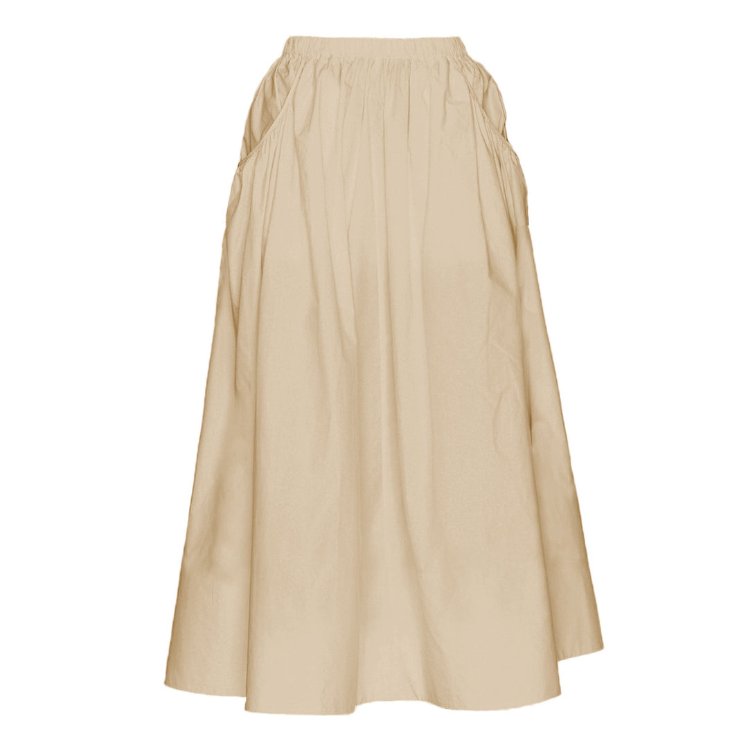 Damen Eleganter Midirock mit raffinierten Falten und elastischem Bund EB