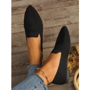 Damen bequeme Slipper mit atmungsaktivem Strickdesign EB
