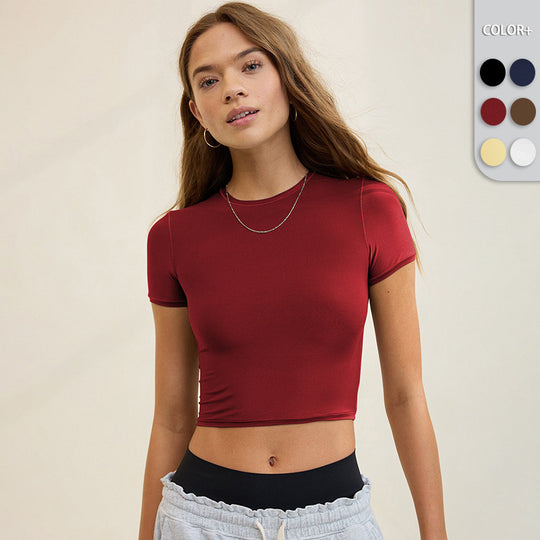 Damen Crop T-Shirt mit figurbetontem Schnitt EB