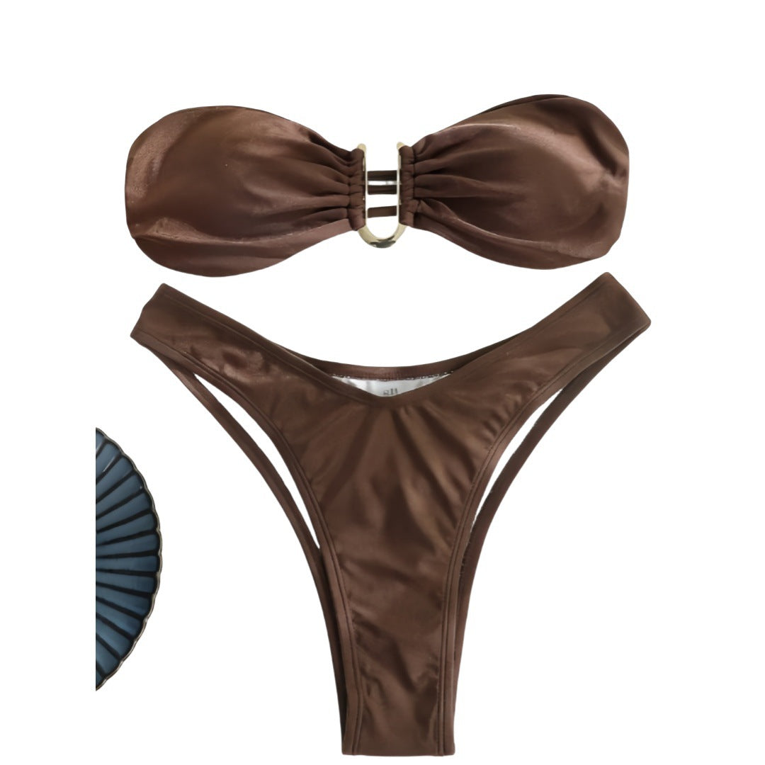 Damen Bandeau-Bikini mit eleganter Schnalle EB