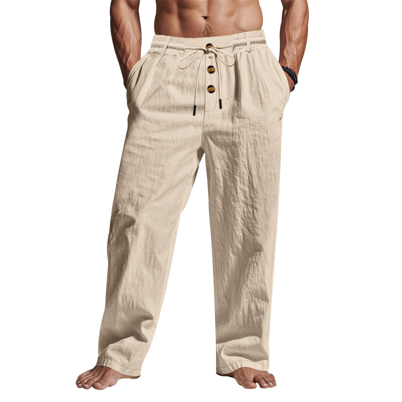 Herren lässige Freizeithose mit verstellbarem Kordelzug und praktischen Seitentaschen EB