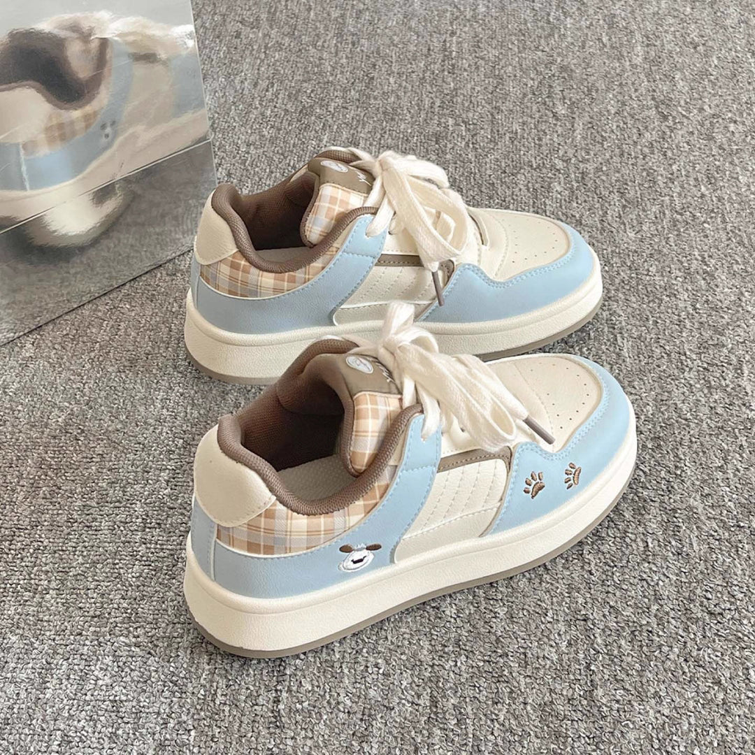 Damen Sneakers im lässigen Retro-Design mit karierten Akzenten und bequemer Sohle EB