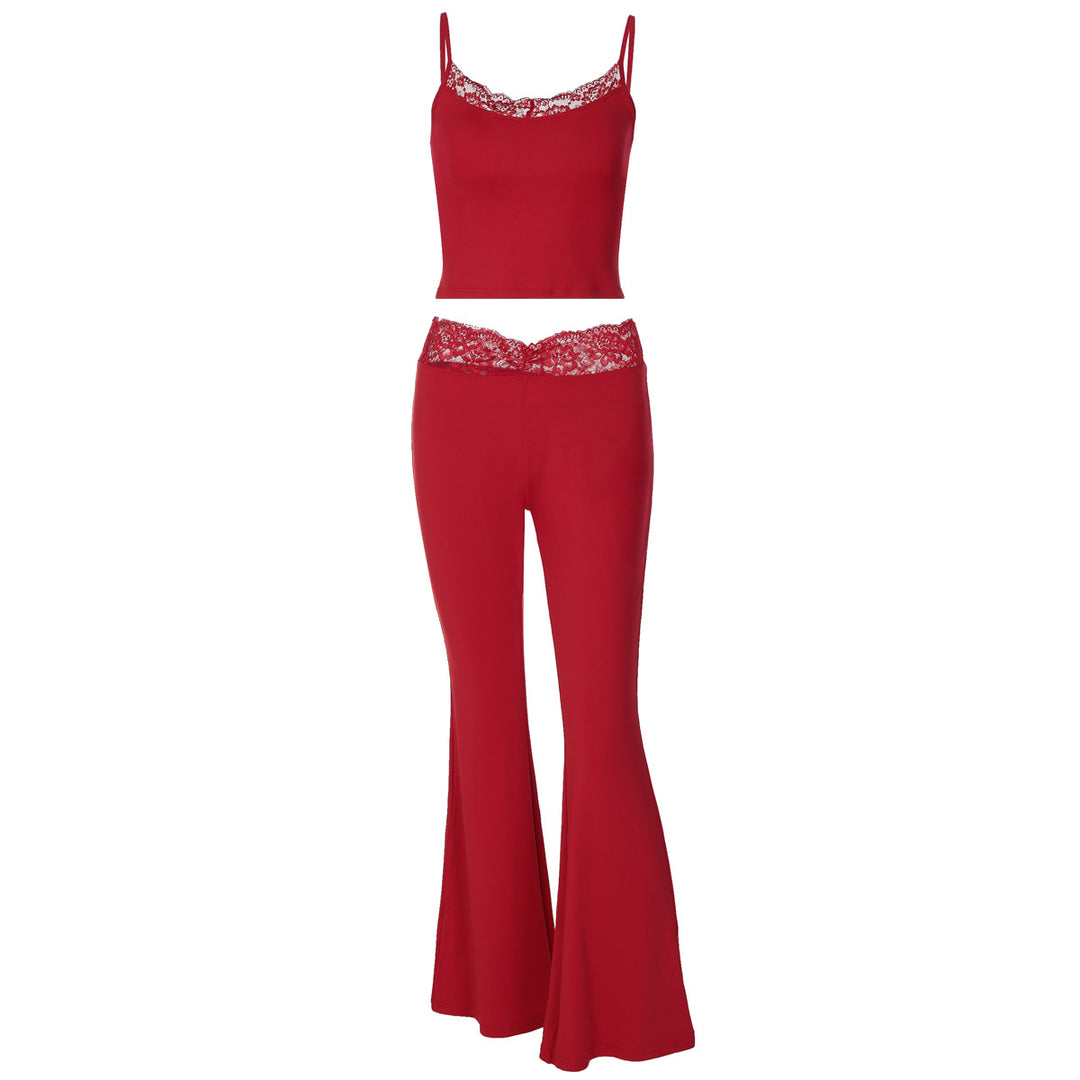 Damen Lässiges Oberteil und weiter geschnittene Hose Set EB