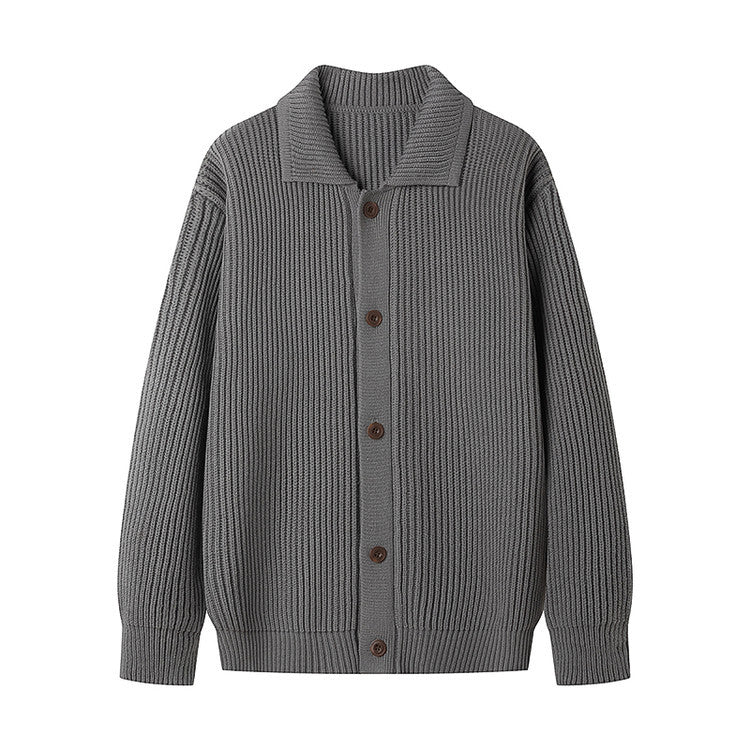 Herren Strickjacke mit sportlichem Design und modischem Schalkragen EB