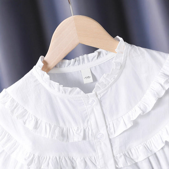 Mädchen Rüschenbluse mit eleganter Knopfleiste EB