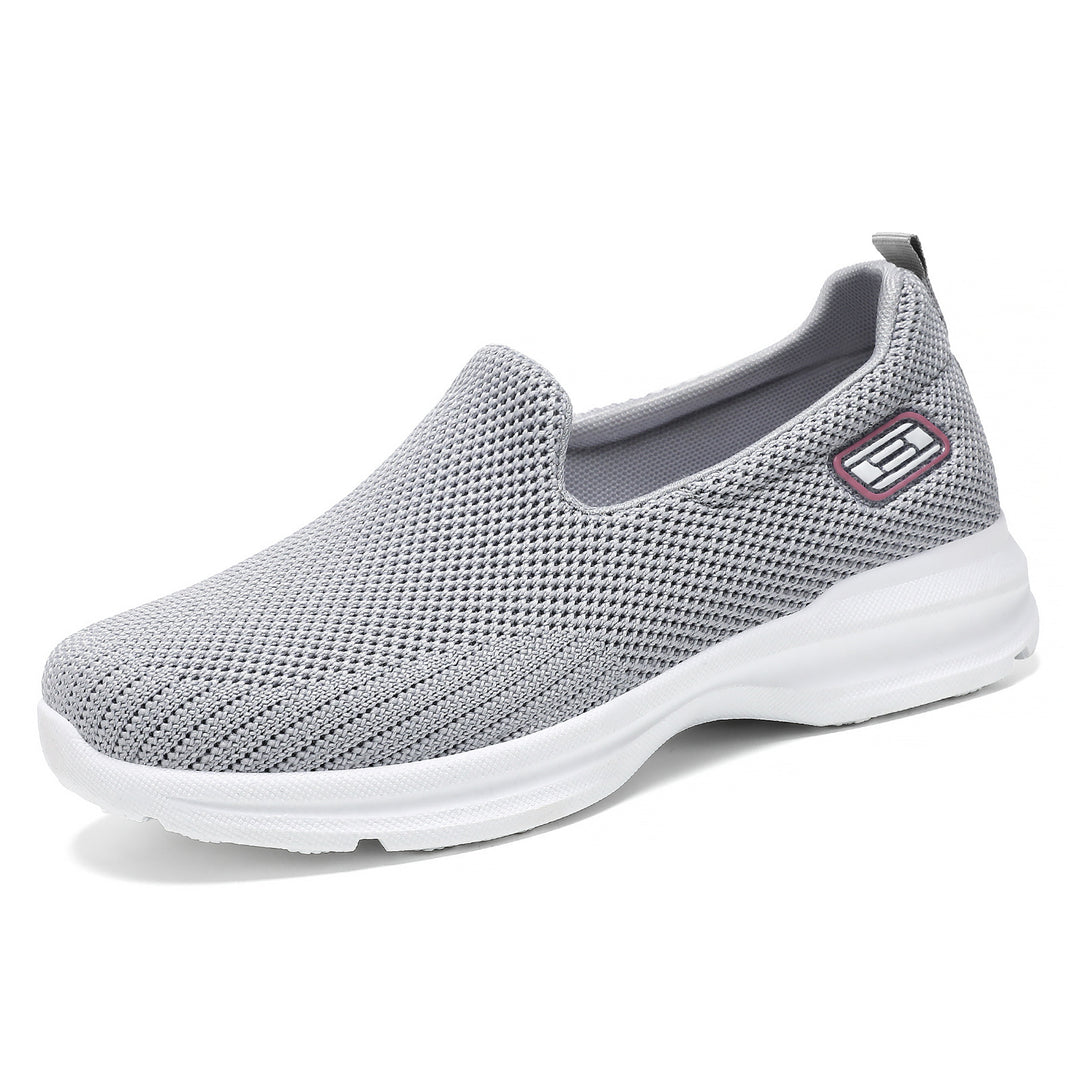 Damen nan nahtloser Strick-Slip-On Walking-Sneaker mit ergonomischer Memory-Fußbett-Einlage EB