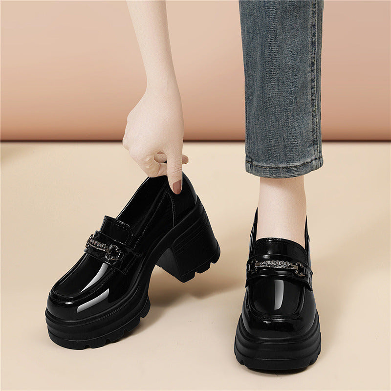 Damen Moderne Plateau-Schuhe mit modischer Schnallen-Detail EB