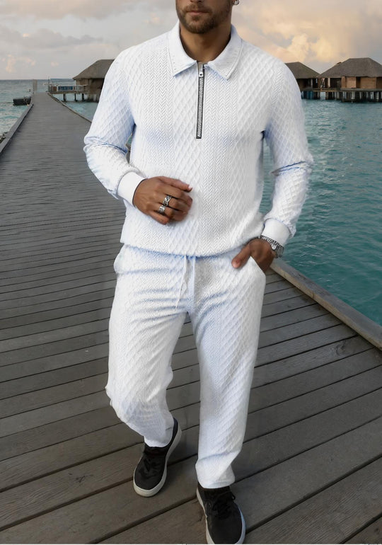 Herren Elegantes Strickanzug aus atmungsaktivem Material mit Stehkragen EB