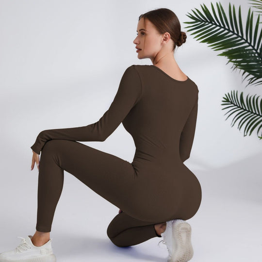 Damen Leggingsanzug mit elegantem Quadrat-Ausschnitt und figurbetonendem Schnitt EB