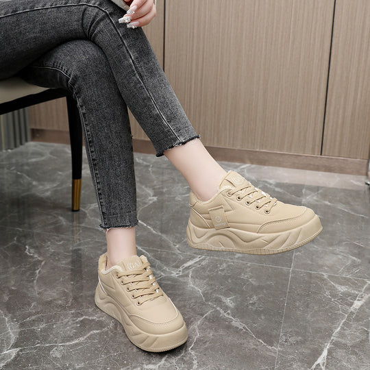 Damen modische Sneakers mit warmem Innenfutter und robuster Profilsohle EB