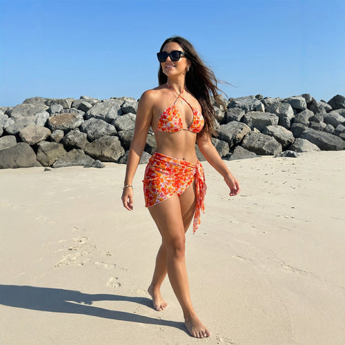Damen Triangel-Bikini mit verspieltem Blumendesign EB
