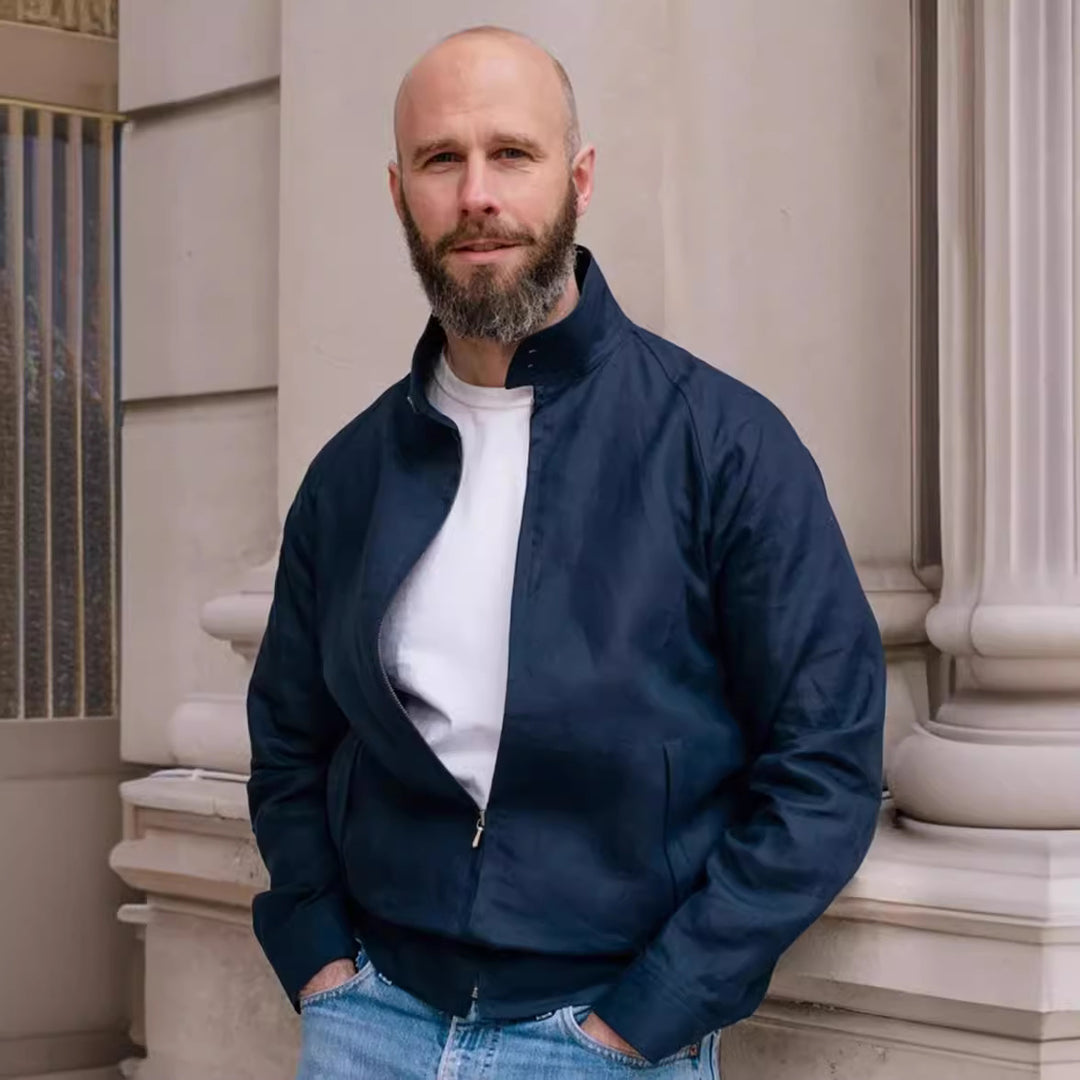 Herren leichte Übergangsjacke mit modernem Stehkragen EB
