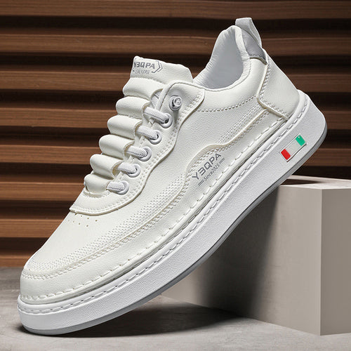 Damen Modische Ledersneaker mit dämpfender Laufsohle und eleganter Naht EB