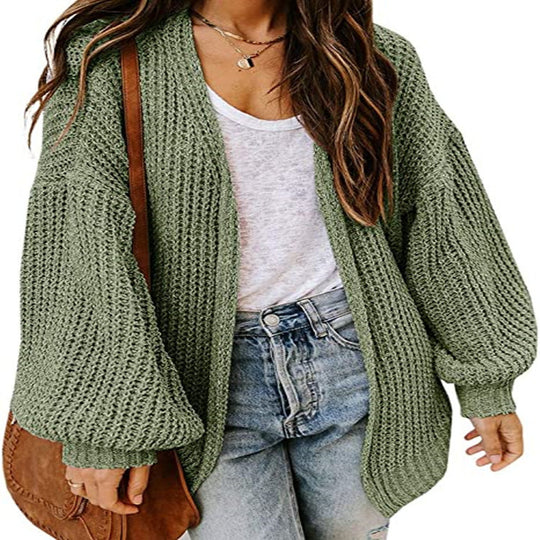 Damen oversized Strickpullover mit weitem Schnitt und tiefem Rückenausschnitt EB