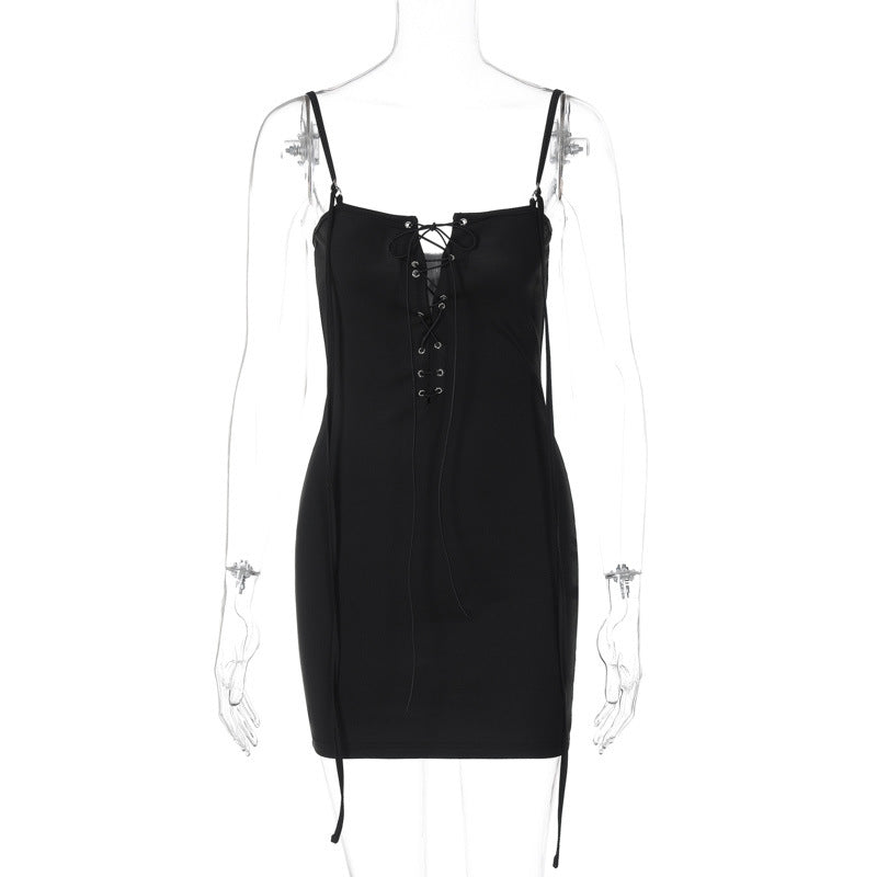 Damen Seduktives Bodycon-Kleid mit Schnürung EB