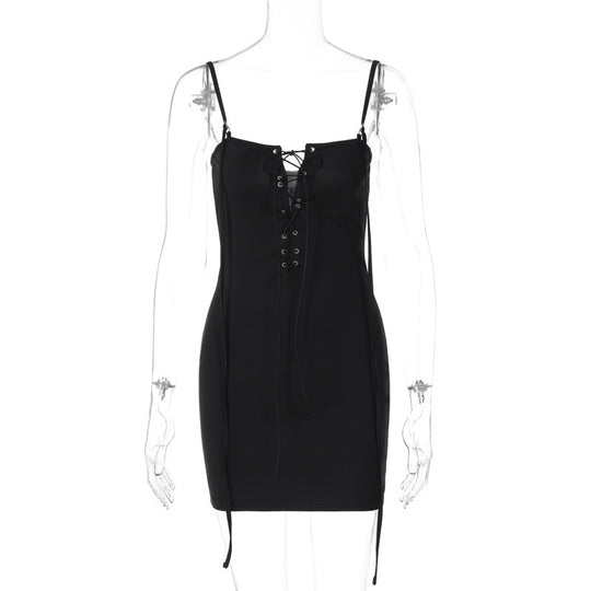 Damen Seduktives Bodycon-Kleid mit Schnürung EB